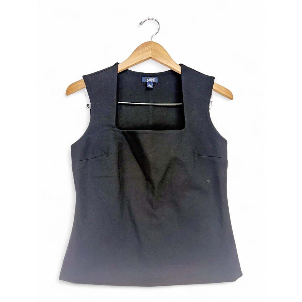 Isani Black Square Neck‎ Sleeveless Shell Top M